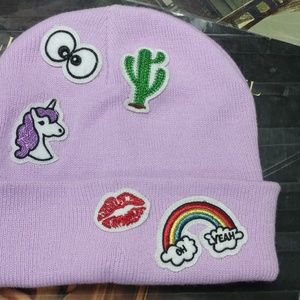 Purple patches beanie